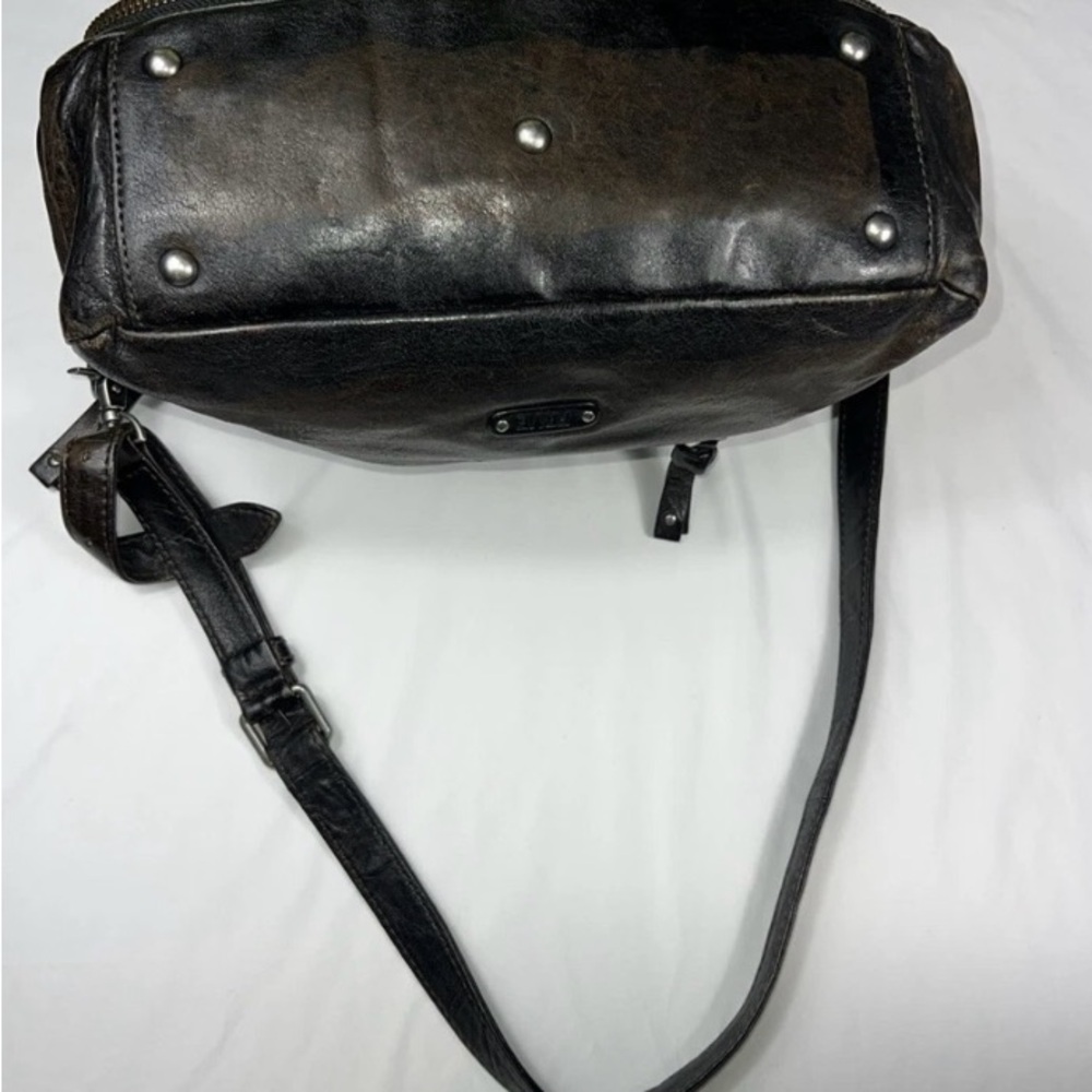 Vintage Frye Elaine Satchel Duffle Shoulder Italian Leather distressed HandBag - Picture 4 of 11